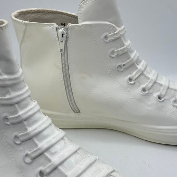 MAISON MARGIELA Stereotype High Lacquered Sneakers White Converse Sz 44 / US 10 - Picture 11 of 11